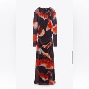 Zara printed tulle dress